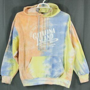 MV Sport Catalina Island Avalon Pastel Tie Dye Hoodie Fleece Hooded Sweatshirt L